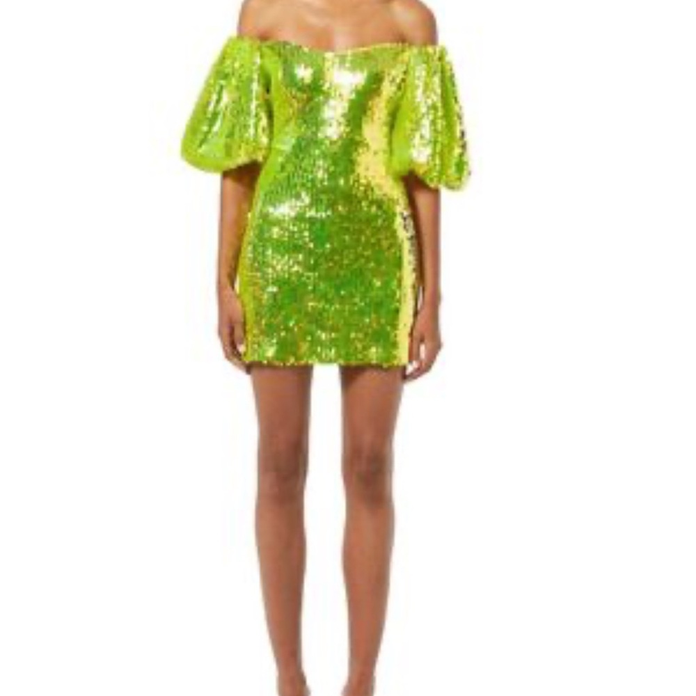 RHODE Vibrant Sequin Off-Shoulder Dress NWT